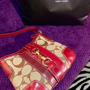 Classic Red Coach Hobo Bag.